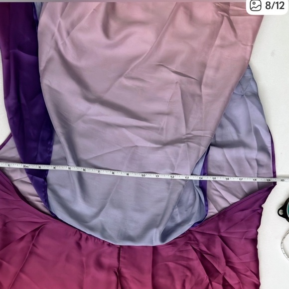 NEW BAOBAB x REVOLVE Providencia Dress Sunset Ombre draped high neck Satin party - Picture 5 of 8